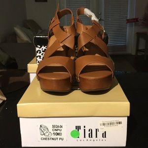 Brown Chunky Heels. Size 10